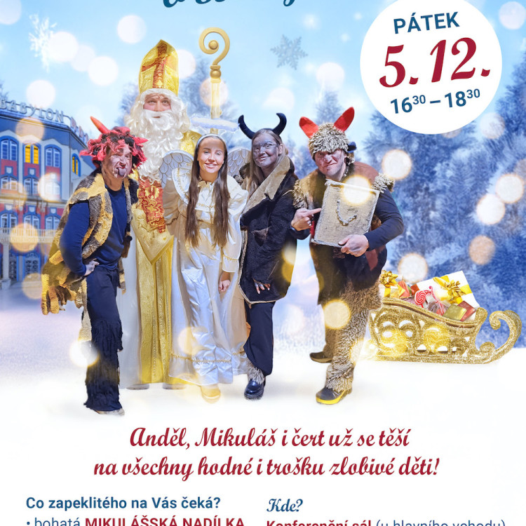 Anděl, Mikuláš a Čert zvou děti do CENTRA BABYLON