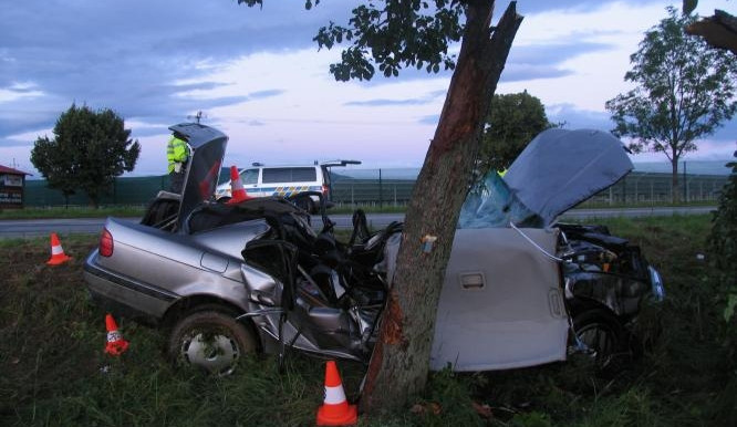 Řidič a nezletilá spolujezdkyně zemřeli při nárazu do stromu