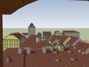 Pohled ze staré radnice na dnešní Sokolovské náměstí