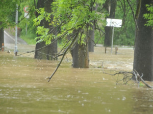 Černousy, zatopená silnice na Ves. Foto: LK