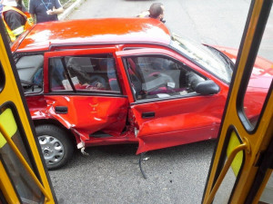 Nehoda tramvaje. Foto: HZSLK