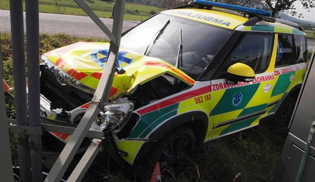 Nabouraná Škoda Yeti. Foto: Policie ČR