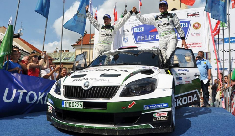 Jan Kopecký na cílové rampě. Foto: Facebook Rally Bohemia