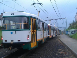 Řada tramvají na Rudě