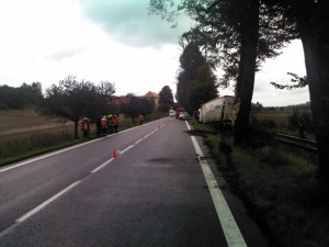 Nehoda kamionu u Sedmihorek. Foto: HZSLK