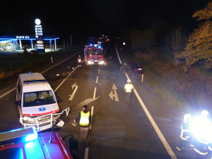 Nehoda u Jítravy. Foto: HZSLK/Jaromír Mottl