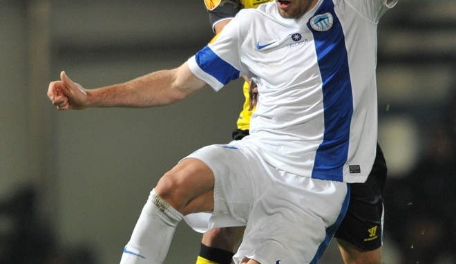 MIchael Rabušic se doma proti Seville trefil, dnes to ale bude mít o hodně těžší. Foto: Jaroslav Appeltauer