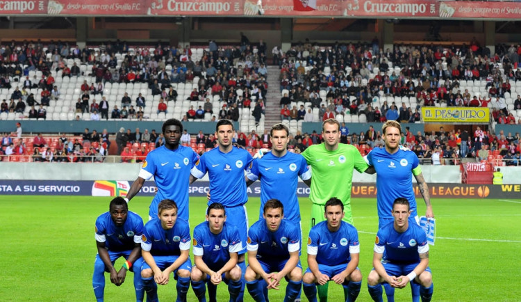 Slovan v Seville. Foto: Jaroslav Appeltauer