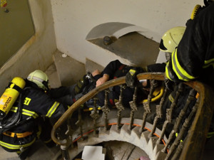 Cvičení v liberecké věznici se zúčastnilo pět hasičských sborů. Foto: Jaromír Mottl, David Kořínek
