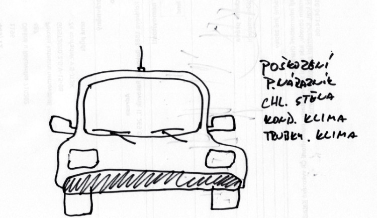 Nákres pojistné události od klienta