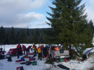 Nehoda mezi Horním Polubným a Jizerkou. Foto: HZSLK