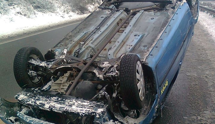 Jedna z nehod na rychlostce mezi Libercem a Turnovem. Foto: Odtahová služba Říha.