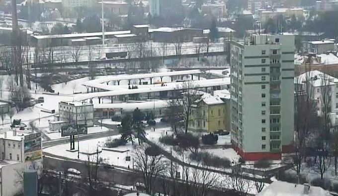 Pohled kamerou na město.