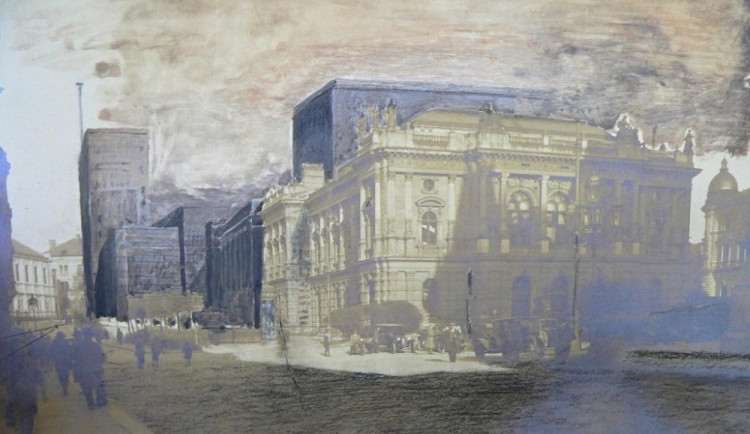 Skica Lidového domu na nároží Rumjancevovy a Sokolské ulice. Foto: liberec-reichenberg.net