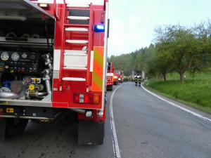 Požár kamionu komplikoval dopravu na Liberecku. Foto: HZSLK