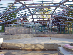 Nový pavilon botanické zahrady začíná nabírat na obrysech. Foto: Botanická zahrada Liberec