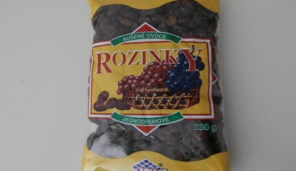 Závadné balení rozinek. Foto: SZPI