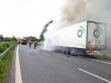 Hořící kamion. Foto: HZS LK