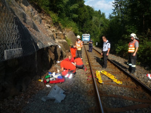 Srážka rychlíku s chodcem zastavila provoz na trati pod Bezdězem