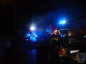 Tvrdý náraz v Oldřichově. Řidička večer usmrtila koně. Foto: Hasiči Hrádek nad Nisou