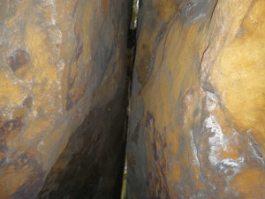 Vlčák zapadl do průrvy. Hasiči ho zachraňovali šest hodin. Foto: HZSLK