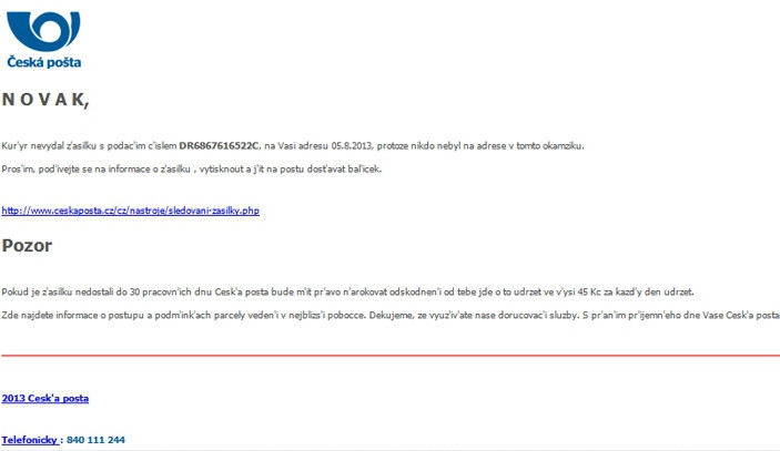 Elektronickou poštou koluje několik druhů podvodných e-mailů