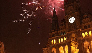 Ohňostroj u radnice. Foto: MML