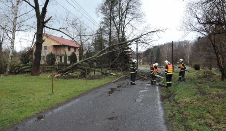 Dopravu v Libereckém kraji zkomplikovaly večer popadané stromy. Foto: HZSLK