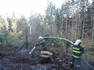 Další požár hektaru lesa, sucho nahrává lesním požárům. Foto: HZSLK