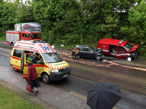 Nehoda u nádraží. Foto: Petr Gartner