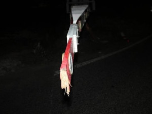 Závoru v Horní Polici přerazil kamion. Foto: Policie ČR