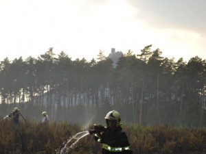 Požár lesa u Bezdězu se podařilo v noci uhasit. Foto: HZSLK