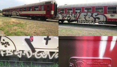 Na vlakovém nádraží řádil sprejer. Foto: Policie ČR