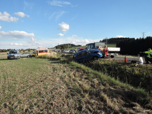 Nehoda u Tuhaně. Foto: HZS LK