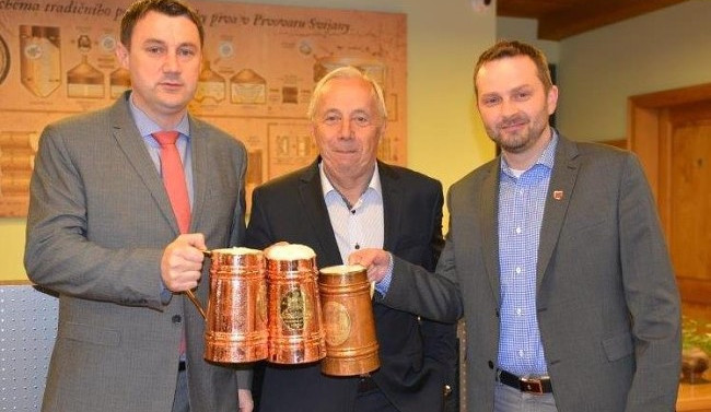 Hejtman Martin Půta (vlevo), primátor města Tbilisi David Narmania (uprostřed) a primátor města Liberec Tibor Batthyány