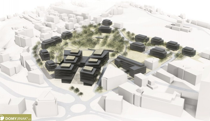 Díru na Perštýně má zaplnit technický komplex s byty, sportovištěm a parkem