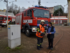 Vozovnu dopravního podniku zachvátil požár, naštěstí ale jen cvičně