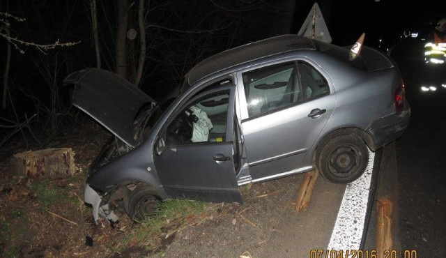 Mladá řidička se vyhýbala zajíci, nabourala do sloupu a zranila se