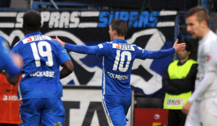 Folprecht po oslavě vstřelené branky