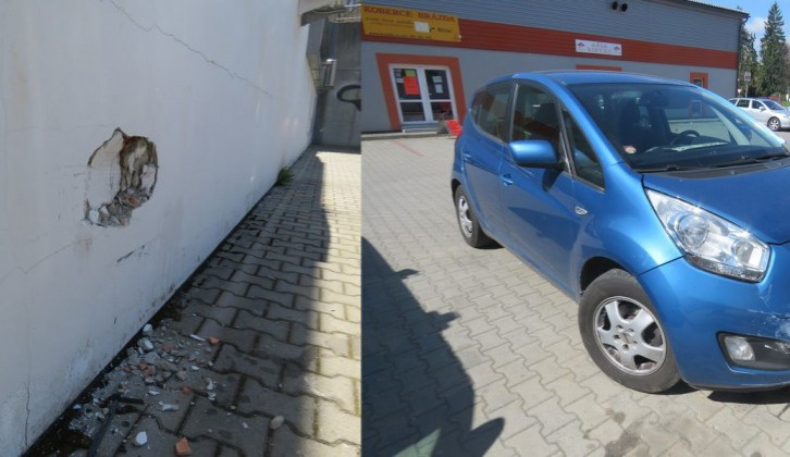 Řidička si spletla pedály a nabourala do zdi obchodu