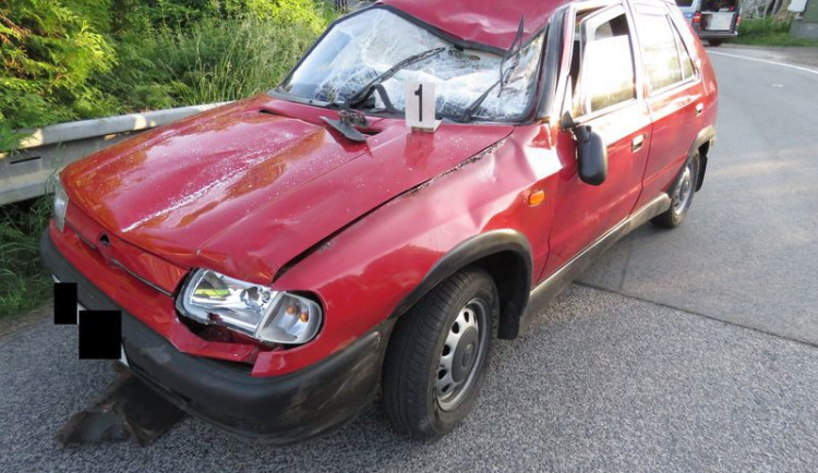 Splašený kůň skončil na kapotě Felicie, ta je po nehodě na odpis