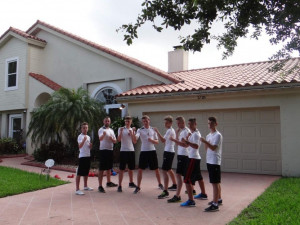 Tým Gryfu na Floridě po tréninku