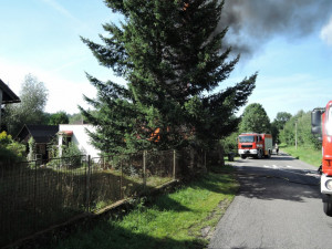 Požár kontejneru v Semilech.