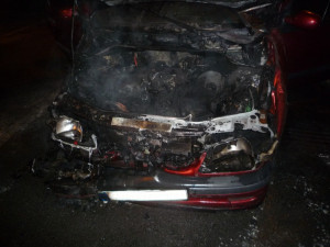 Požár auta v Turnově