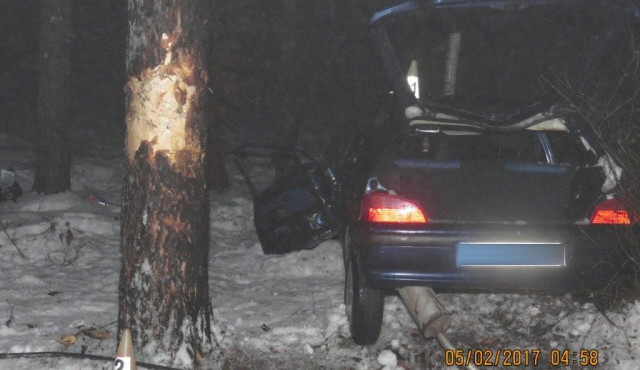 Smyk a náraz do stromu. Řidič utrpěl těžké poranění