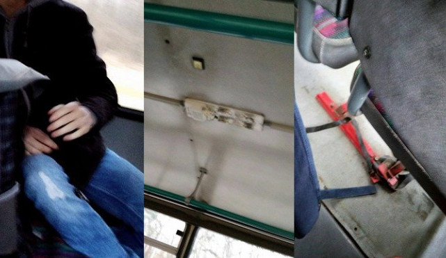 Roztrhané sedačky a zdemolovaný interiér. Tenhle autobus už měl být odstavený v garážích