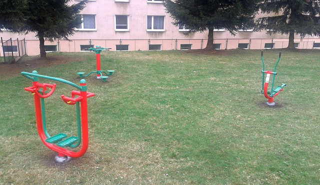 Nové stroje na Franťáku.