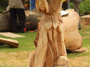 Na sympoziu v Desné řezbáři tvoří koňskou lavičku či anděla