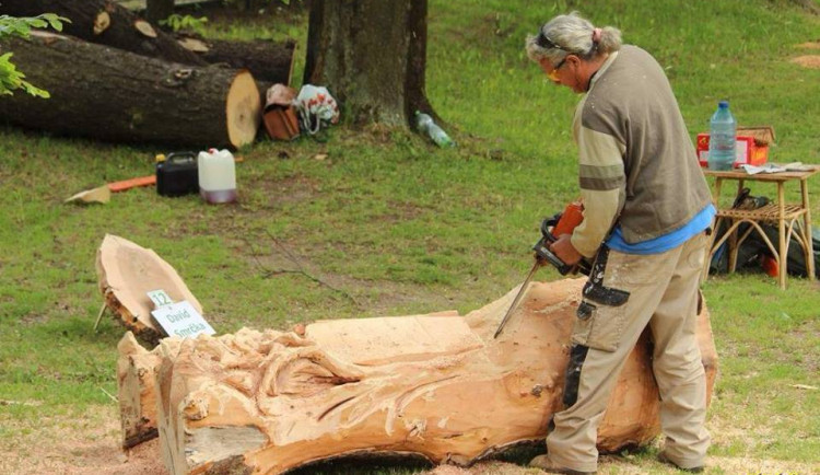 Na sympoziu v Desné řezbáři tvoří koňskou lavičku či anděla