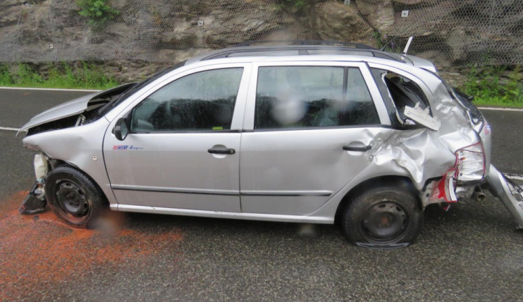 Škoda Fabia po nárazu.